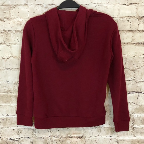 NWT maroon Adidas trefoil hoodie - Picture 6 of 8